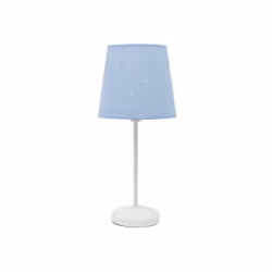 Lampe de table de la série Conscience de couleur bleu clair. Fabriquée en métal et en textile, elle est idéale pour les envir ...