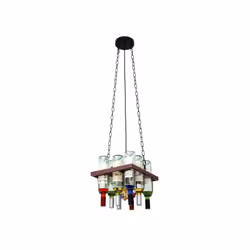 Lampe suspendue série Bodega de couleur brun rustique. Cette lampe suspendue originale est fabriquée en métal robuste. Elle e ...