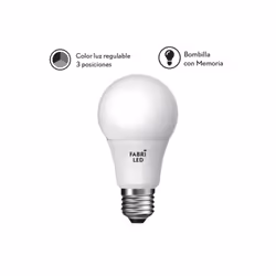 Ampoule standard LED, en polymère white et métal. Avec douille E27, a une puissance de lumière de 11 watts, 1100 lumens et un ...