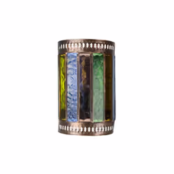 Applique série Casablanca de marron. Fabriquée en métal et en verre of couleurs avec des reliefs. Son design s'inspire de l'a ...