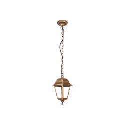 Lampe suspendue d'extérieur de la série ALBAHACA en polycarbonate de de couleur vieil or et de style classique. Mesure 15x15  ...