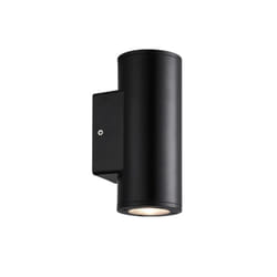 Fabrilamp - Applique d'extérieur yopol 2xgu10 noir polycarbonate cylindre 18,6x7,6x9,9 cm ip54