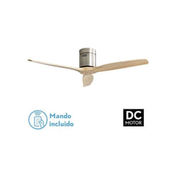 Todolampara - Ventilateur de moteur de plafond dc modèle aguilon Nickel, 3 pales Haya, 5 vitesses, télécommande, minuterie, silencieux et basse