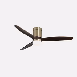 Fabrilamp Aguilón, Ventilateur à lame domestique, Chrome, Chêne, Plafond, 44 dB, 6500 m³, 213 tr/min