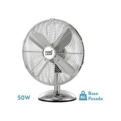 Fabrilamp - pali Ventilateur de table chrome 50w 3 vitesses oscillant