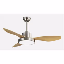 Fabrilamp 128591342, Ventilateur à lame domestique, Hêtre, Nickel, Plafond, 45 dB, 190 tr/min, 120 cm