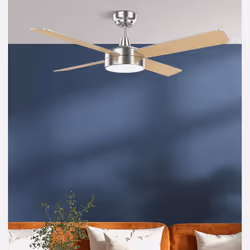 Fabrilamp 128791410 ventilateur Hêtre, Nickel, Argent
