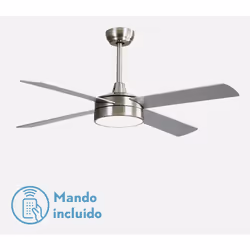 Fabrilamp 128791410 ventilateur Hêtre, Nickel, Argent