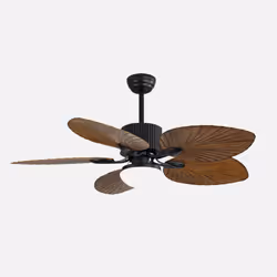 Fabrilamp 128891502, Ventilateur à lame domestique, Noir, Marron, Plafond, Cristal, Métal, Polycarbonate (PC), 43 dB, 8913 m³
