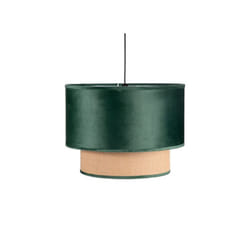 Fabrilamp - Lampe à suspension nerva of 2 abat-jour Velours vert et toile de jute Fabrilmap