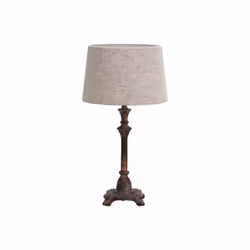 Lampe à poser de la série Molly en couleur RUSTIC BROWN de style classique, simple et élégant avec abat-jour beige. Douille E ...