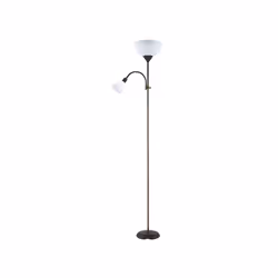Lampadaire dedede salon modèle RIGEL en finition marron avec double éclairage. Projection de la lumière : Lumière directe + l ...