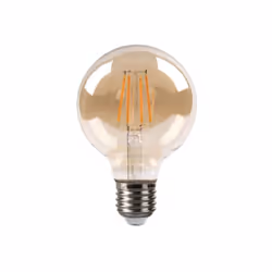 Ampoule globe décorative de la série FILAMEN. Style vintage avec filament led et verre avec finition AMBRE, douille E27. Elle ...