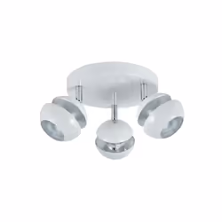 Plafonnier avec trois spots fromthe BEETHOVEN series in WHITE/SILVER. En métal avec three GU10 socket. Les ampoules ne sont p ...