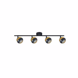 Bande avec quatre spots from the BEETHOVEN series f colour BLACK/GOLD. Fabriquée en métal avec quatre douilles GU10. Les ampo ...