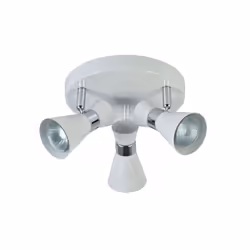 Plafonnier avec three spotlights fromthe MAXIMO series of WHITE/CROMO colour. Fabriquée en métal avec trois douilles GU10. Am ...