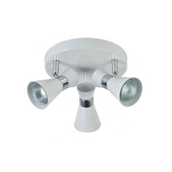 Fabrilamp - maximo plafonnier de salle de bain blanc-chrome 3 spots