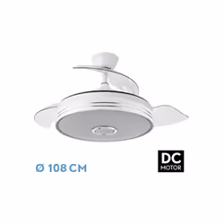 Ventilateur MATANUSKA de couleur BLANC avec threepales pliables en ABS très résistant de couleur transparent et six vitesses. ...