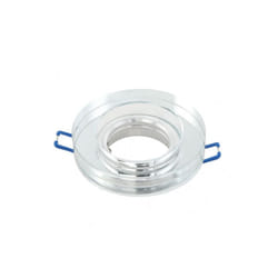 Fabrilamp - fab 14338RG49 Verre Encastré Solna 1xgu10 Rond Epaisseur 2cm Transparent / Support de lampe 2x9,5x9,5 Cm Coupe 6 Cm