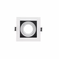 Luminaire encastré orientable Série BATU de forme carrée, de couleur BLANC/NOIR. Fabriqué en aluminium, ce qui assure la dura ...