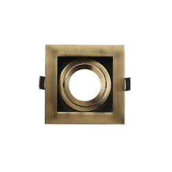 Fabrilamp - fab 14368CU73 Encastré Orient.batu 1xgu10 Carré Cuir/Noir 3,5x10x10 Cm Découpe 9x9 Cm w / porte-lampe