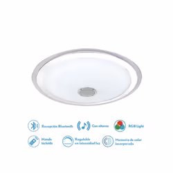 Plafón rondo MAGALLANFR en couleur BLANC/CROMO et effet ciel étoilé. Fabriqué en métal et en polycarbonate. Avec des détails  ...