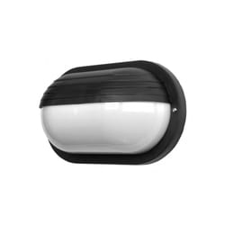 Lampe murale ext.ovale canopus large 1xe27 policarb.black ip44 10x26x15 cm