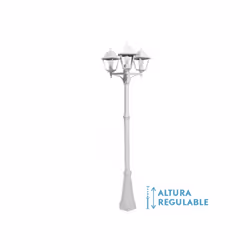 Lampadaire of three SPICA lights de Couleur BLANCHE. Fabriqué en aluminium peint et en verre. Elle possède trois douilles E27 ...