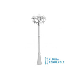 Spica 3xe27 white aluminium lampadaire extérieur spica 3xe27 white ip44 220x62x62 cm réglable en hauteur