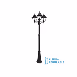 Lampadaire of three SPICA lights de couleur NOIR. Fabriqué en aluminium peint et en verre. Elle est équipée de trois douilles ...