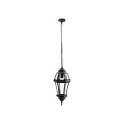 Suspension d'extérieur de la série BECRUX de couleur NOIR. Fabriquée en aluminium et en verre. Elle est équipée d'une douille ...
