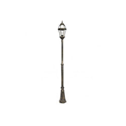 Becrux aluminium lampadaire extérieur 1xe27 noir/or ip44 234x25x25 cm réglable en hauteur
