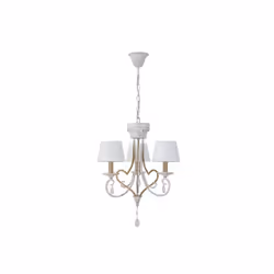 Lampe de ofthree lights of the CRASAS series in WHITE/GOLD with WHITE lampshades. Elle est fabriquée en métal peint, avec du  ...
