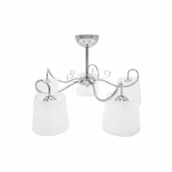 Lampe dedede cinq lampes série CUZCO en couleur CHROME avec abat-jour BLANC. Elle est fabriquée en métal et en textile. Elle  ...