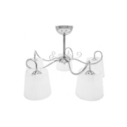 Fabrilamp - Lampe Cuzco chromée avec abat-jour blanc 5xe14