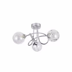 La lampe de la série de de RIO DE JANEIRO, composée de métal et de verre de couleur CHROME et d'abat-jour en métal. Design mo ...