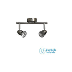Fabrilamp - Bande Lumineuse Sonore Nickel Nickel 2xgu10 Ampoules Halogènes incl 15x26