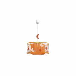 Pendentif de la série Astros en orange. De style enfantin, décoré de nuages et d'étoiles, il se caractérise par un design ori ...