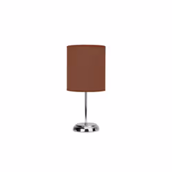 Lampe de table de la série NICOLE en brun CHOCOLATE. Fabriquée en métal et en textile. Elle est équipée d'une douille E14. Am ...