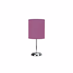 Lampe de table de la série NICOLE en couleur LILA. Fabriquée en métal et en textile. Elle est équipée d'une douille E14. Ampo ...