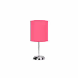 Lampe de table de la série NICOLE en FUCSIA rose. Réalisée en métal et textile. Elle est équipée d'une douille E14. Ampoule n ...