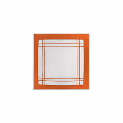 Plafonnier de la série AMET en orange. Fabriqué en verre décoré de lignes de couleur. Il est équipé de deux douilles E27. Il  ...