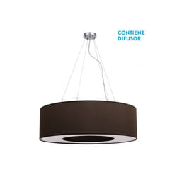 Fabrilamp - Grande suspension haiti 4xe27 chrome/marron regx80x80 cm
