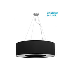 Fabrilamp - Grande suspension haiti 4xe27 chrome/noir regx80x80 cm