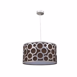 Lampe suspendue série ORLANDO en BRUN/VERT avec douille E27. Ampoule non incluse. Elle est réalisée en métal et textile de ma ...