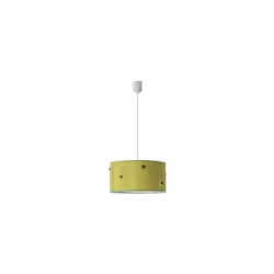 Pendentif série Button en couleur verte. Ses dimensions sont 75X35X35 avec hauteur réglable. Fabriquée en textile, elle est é ...