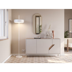 Buffet LILOU - Chêne Artisan & Crème - 3 portes - L150 x P40 x H80 cm