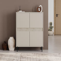 Buffet haut GRETA – Crème – 4 portes – 85 x 40 x 123 cm