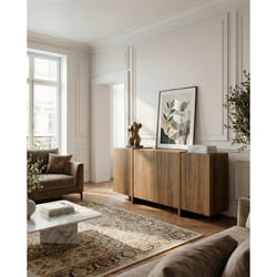 Buffet VOLIA - Chêne Foncé – 4 portes – 180 x 40 x 79 cm