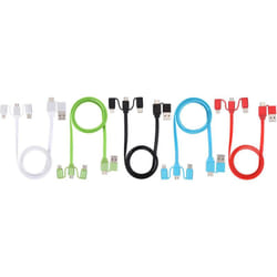 NK - Câble de chargeur 100cm 6 en 1 - Couleurs assorties - Longueur du câble 1m - Multicolore